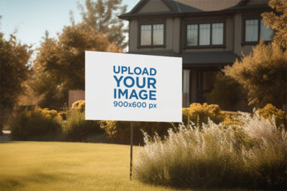 Real Estate Mockup Featuring an AI-Generated Front Yard and a House