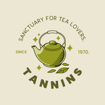 Matcha Tea House Logo Creator Featuring a Teapot Graphic