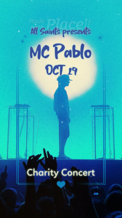 Instagram Story Video Template Featuring an Ad for a Christian Charity Concert