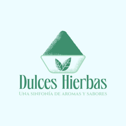 Tea House Logo Creator Featuring Illustrated Matcha Leaves