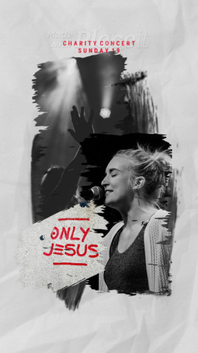 Christian-Themed Instagram Story Video Maker to Promote a Charity Concert