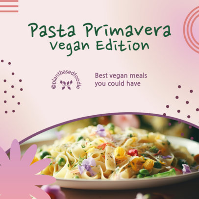 Instagram Post Template for a Vegan Pasta Recipe Carousel