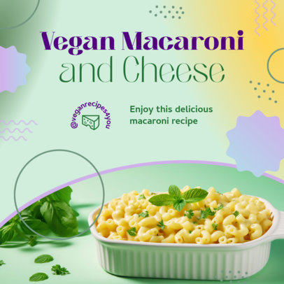 Instagram Post Creator for a Vegan Macaroni and Cheese Recipe Carousel 5900l