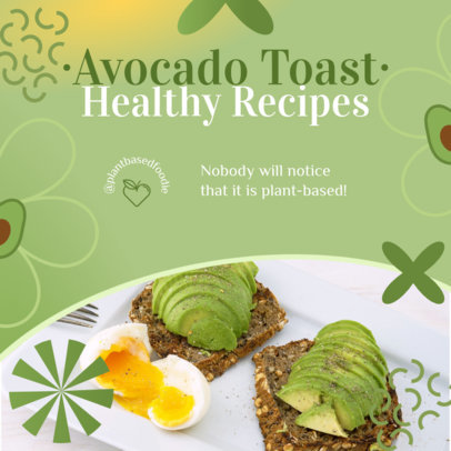 Instagram Post Template for an Avocado Toast Healthy Recipe Carousel 5900g