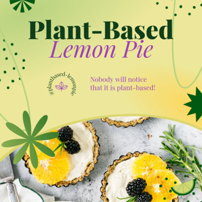 Instagram Post Maker for a Plant-Based Lemon Pie Recipe Carousel 5900j
