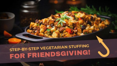 Friendsgiving Intro Video Creator Featuring a Vegetarian Recipe 7117