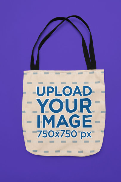 Sublimated Tote Bag Mockup Featuring a Customizable Backdrop