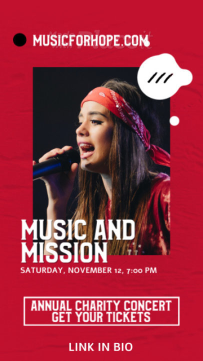 Instagram Story Video Generator to Promote a Charity Concert