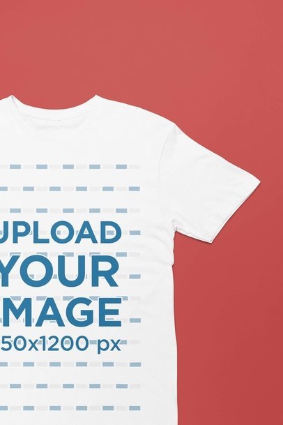 Mockup of a Round-Neck Next Level T-Shirt Placed over a Customizable Surface