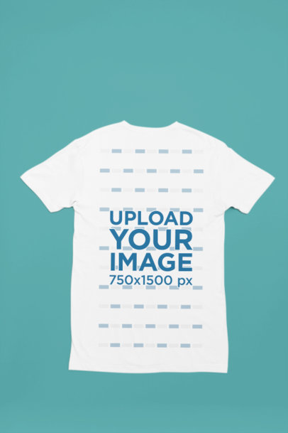 Mockup of a Next Level T-Shirt Placed Upside Down over a Solid Surface