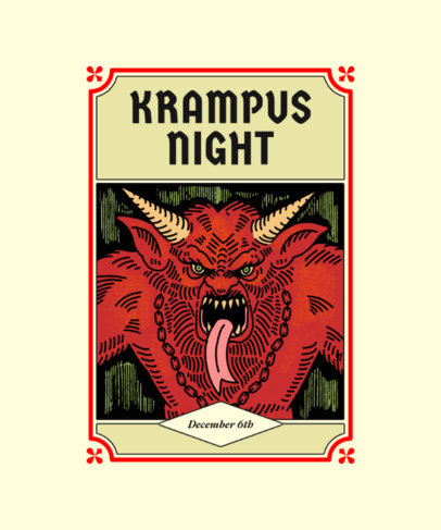 T-Shirt Design Maker Featuring Macabre Krampus Illustrations for Christmas