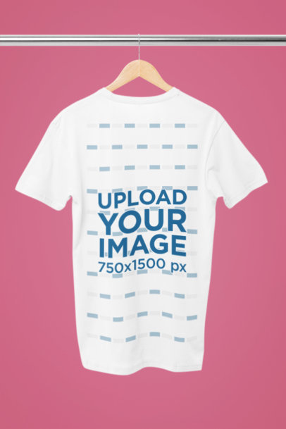 Back-View Next Level T-Shirt Placed on a Wooden Hanger