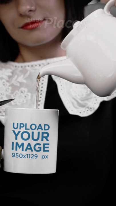 Halloween-Themed Video Featuring a Woman Pouring Coffee Into a Mug