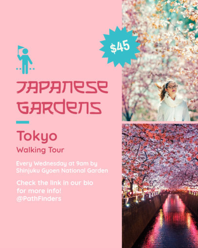 Walking Tour Instagram Post Template for Travelers