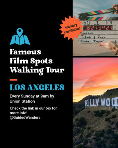 Instagram Post Generator for a Famous Film Spots Walking Tour