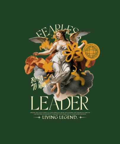 T-Shirt Design Generator Featuring an Angel Illustration with Graffiti Flowers