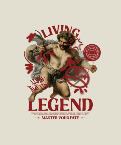 T-Shirt Design Maker Featuring a Classic Angel Illustration with Street Style Graffiti Graphics