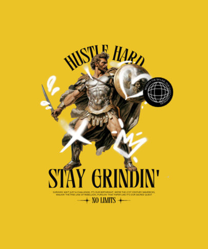 Streetwear T-Shirt Design Maker Featuring an Armored Archangel Illustration