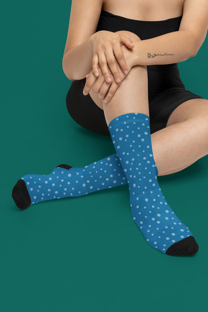 Socks Mockup of a Cropped-Face Woman With a Cute Tattoo m35149