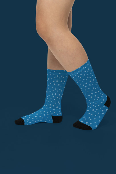 Sublimated Socks Mockup Featuring a Woman's Legs in a Studio m31150