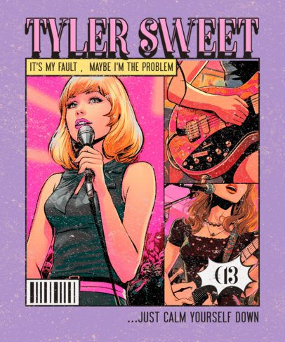 Retro T-Shirt Design Maker With an AI-Generated Graphic Inspired by Taylor Swift