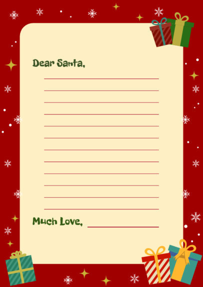 Printable Letter Design Generator Featuring a Santa Claus Letter With Gift Graphics 5922e