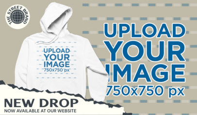Promotional-Themed Mockup Featuring a Pullover Hoodie 6620