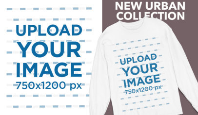 Long-Sleeve Tee Mockup Featuring a New Collection Ad 6621