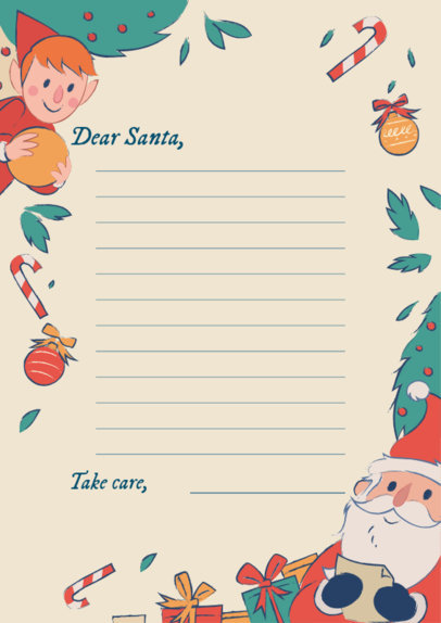 Printable Letter Design Creator With Illustrated Xmas-Themed Graphics 5922f