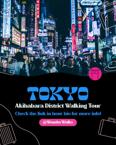 Instagram Post Template to Promote a Tokyo City Sightseeing Tour