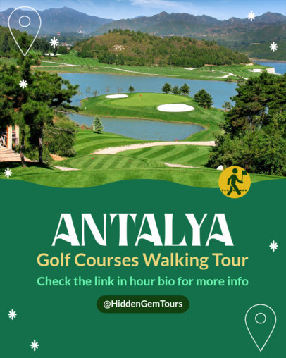 Instagram Post Design Maker for a Golf Courses Walking Tour