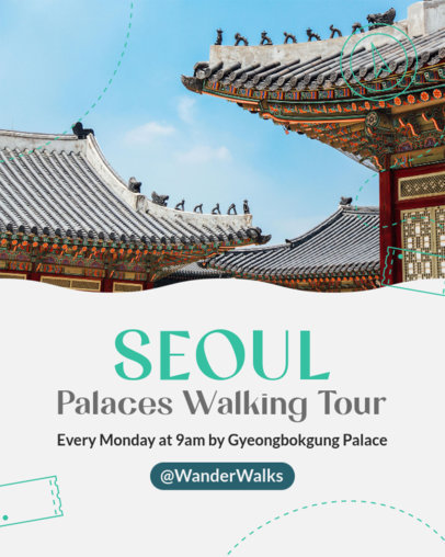 Instagram Post Generator for a Seoul Walking Tour for a Travel Agency