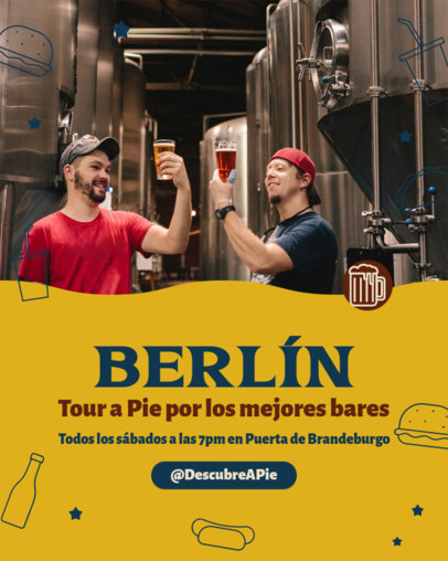 Instagram Post Creator for a Berlin Bar Hopping Tour for a Travel Agency 5930k
