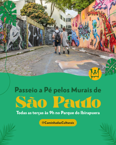 Instagram Post Template Promoting a Sao Paulo Walking Tour 5930l