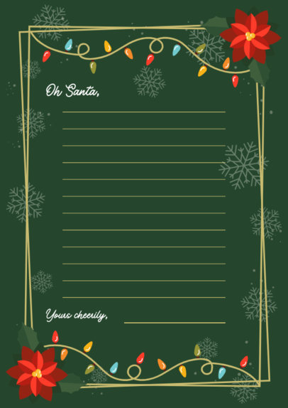 Worksheet Design Template With a Holiday-Themed Layout for a Santa Claus Letter