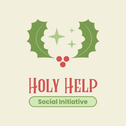 Charitable Organization Logo Creator Featuring Christmas-Themed Illustrations