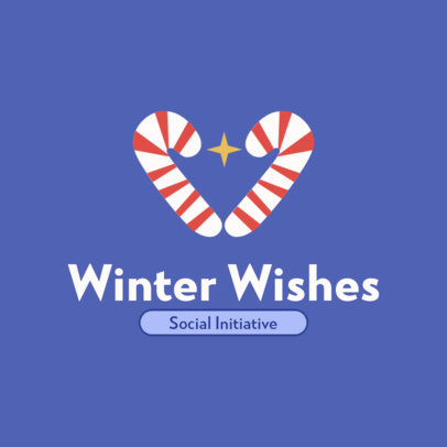 Online Logo Template with Candy Cane Graphics for a Xmas Charitable Group