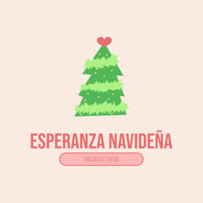 Charity Program Logo Maker Featuring a Christmas Tree Graphic