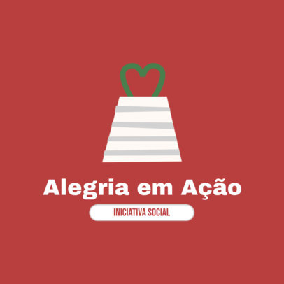 Charity Logo Template Featuring an Illustrated Gift