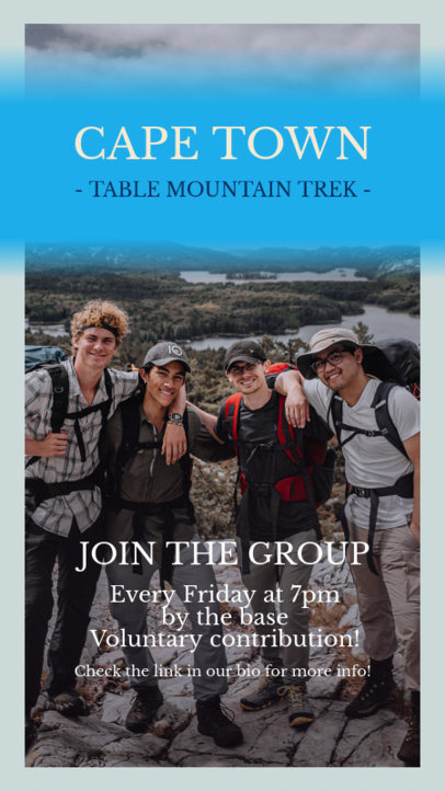 Instagram Story Creator for a Cape Town Mountain Trek Ad 5933k