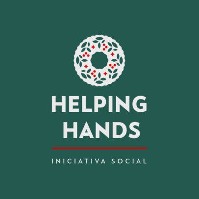 Charity Logo Generator Featuring a Christmas Crown Graphic