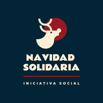 Christmas Social Initiative Logo Template Featuring a Reindeer Icon
