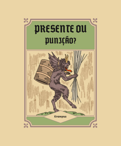 T-Shirt Design Generator with a Demonic Krampus Illustration for Christmas