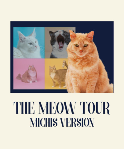 T-Shirt Design Creator With a Cat Theme Inspired by Taylor Swift's Eras Tour