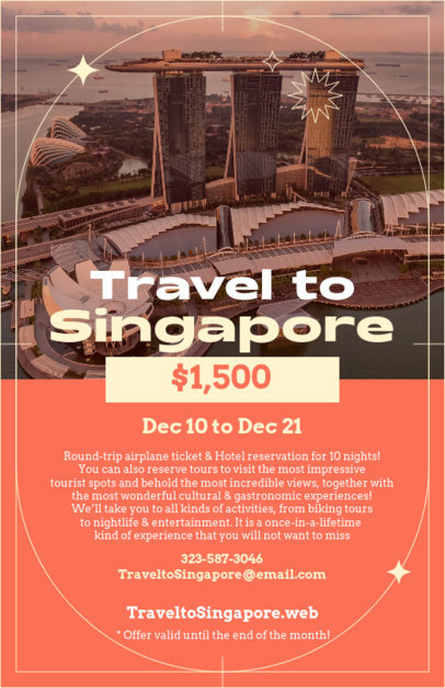 Flyer Creator Featuring Travel Information to Visit Singapore 5929j