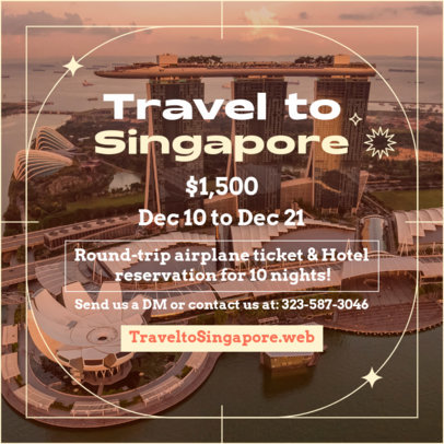 Instagram Post Creator Featuring Travel Information to Visit Singapore 5929j
