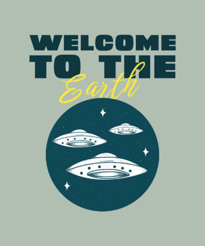 T-Shirt Design Generator Featuring Illustrated Aliens Spaceships