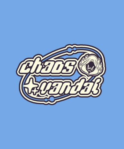 T-Shirt Design Template With Cool Graphics and a Retro Style