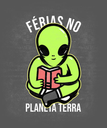 T-Shirt Design Generator Featuring a Cute Alien Illustration
