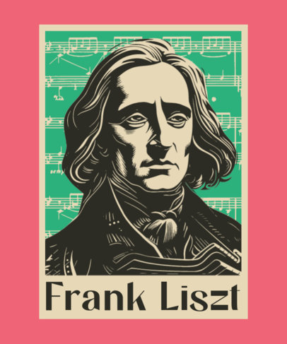 T-Shirt Design Generator Featuring a Theme Inspired by a Classical Composer